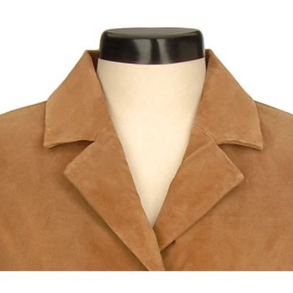 Suede. Dennis Basso Black Water Resistant Blazer/Trench. Size L. - Picture 6 of 7